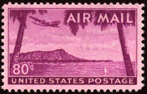 Image or picture of the  airmail stamp , C46, Hawaii