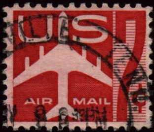 Image of Airmail stamp, with jet aircraft silhouette, C50