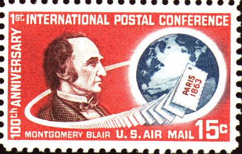 Image of Airmail stamp, C66: One hundredth anniversary of the first international postal conference.