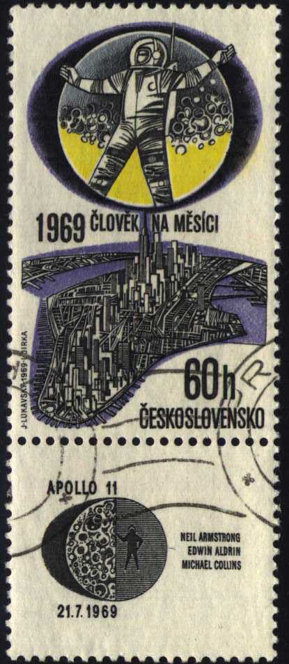 Image of 1969 Moon Landing airmail stamp, C75