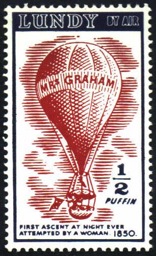 Image of airmail stamp: Lundy, half Puffin