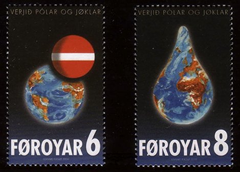 Image of the 2009 Faroe Islands Global Warming stamps