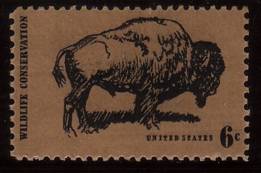 Image of the Wildlife stamp: buffalo 8  cent stamp, Scott Cat. No. 1392