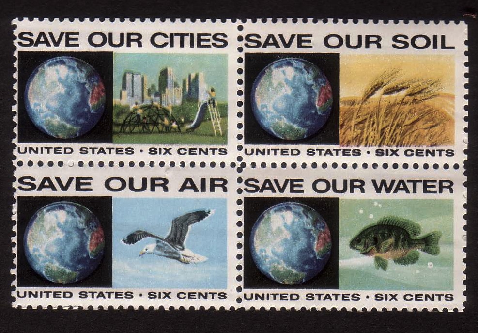 Image of the Save Our Environment commemorative stamps, Scott Cat. Nos. 1410-1413