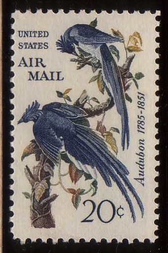 Image of the James Audubon 20 cent air mail stamp, Scott Cat. No.C-71