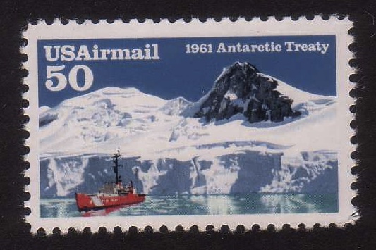 Image of the 30th Anniversary of the Antarctic Treaty Airmail stamp, Scott Cat. No. C130