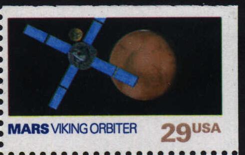 Image of the Project Viking Mars Orbiter commemorative stamp, Scott Cat. No. 2572