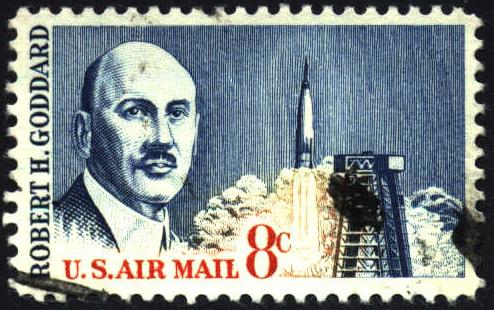 Image of the Robert Goddard commemorative airmail stamp, Scott Cat. No. C-69